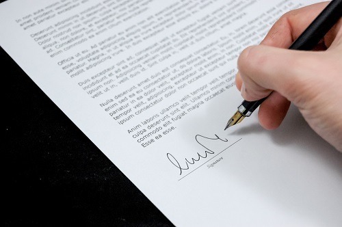 Signing Documents With Fountain Pen