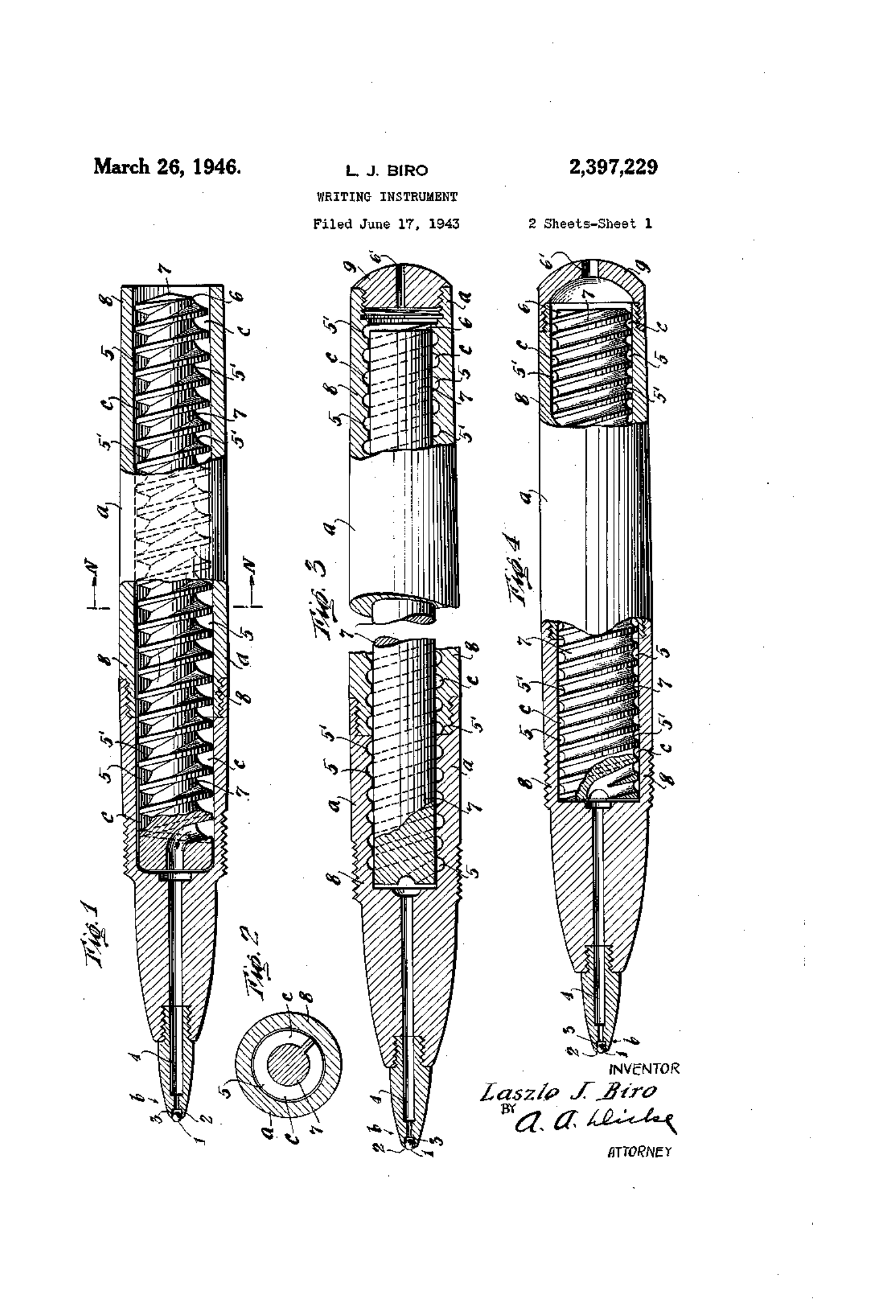 Biro ballpoint patent