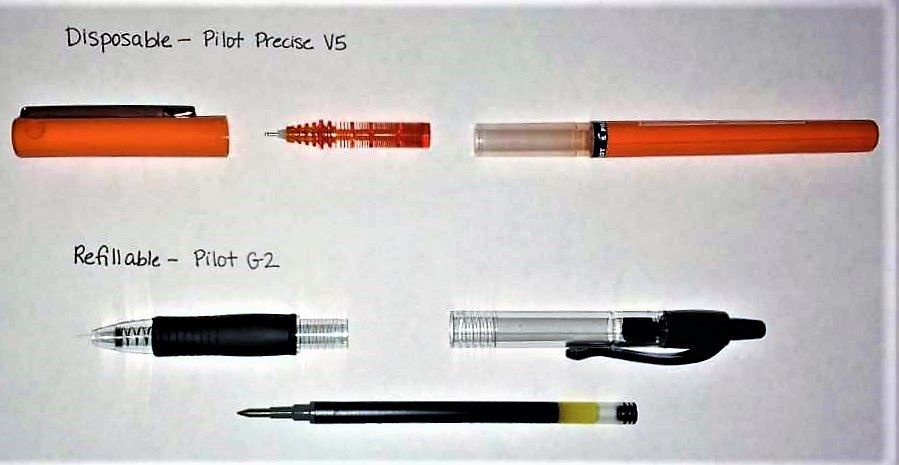 Comparison of Disposable and Refillable Rollerball pens